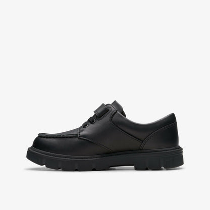 Lorcam Edge Kid Black Leather - Clarks Kids