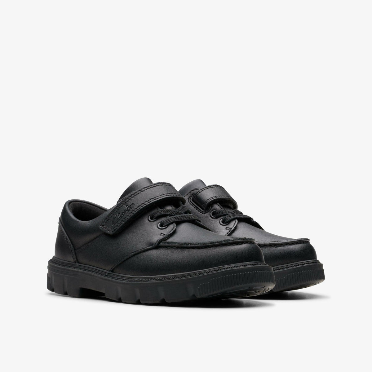 Lorcam Edge Kid Black Leather - Clarks Kids