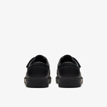 Lorcam Edge Kid Black Leather - Clarks Kids