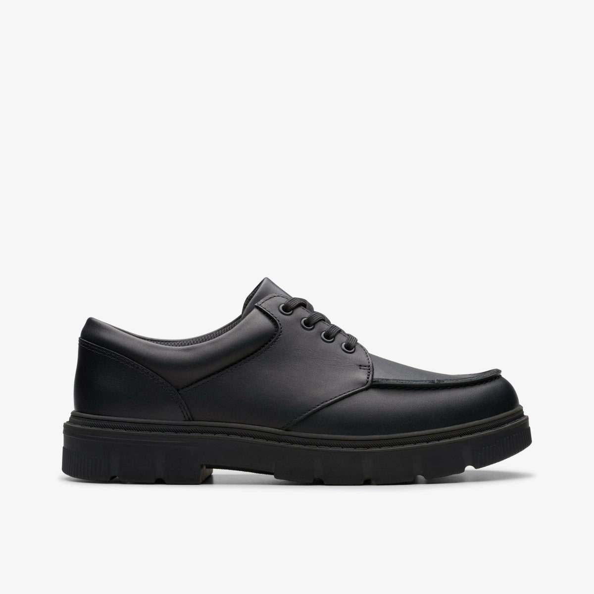 Lorcam Edge Youth Black Leather - Clarks Kids