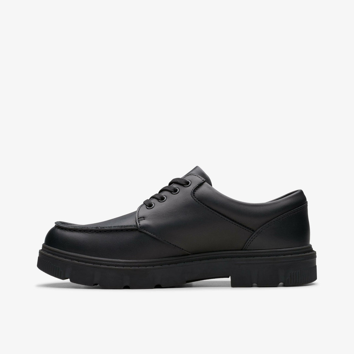 Lorcam Edge Youth Black Leather - Clarks Kids