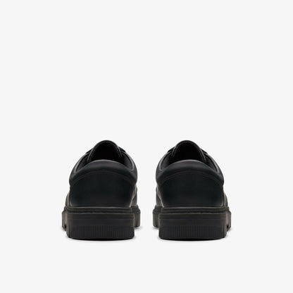 Lorcam Edge Youth Black Leather - Clarks Kids