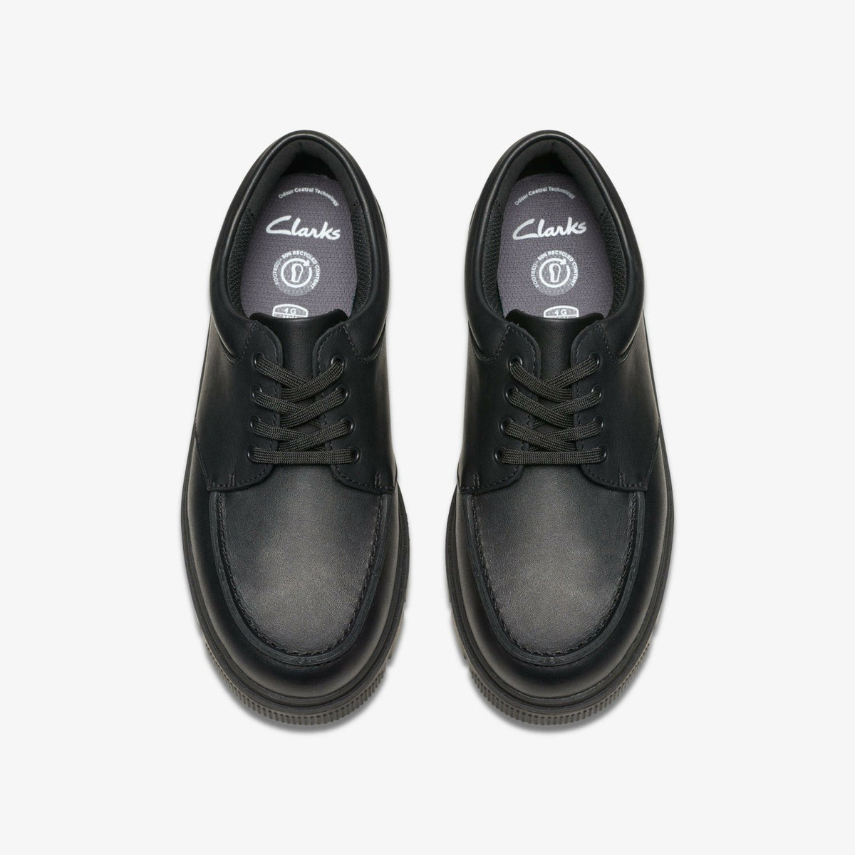 Lorcam Edge Youth Black Leather - Clarks Kids