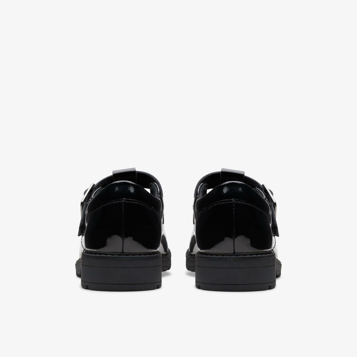 Loxham Bar Youth Black Patent - Clarks Kids