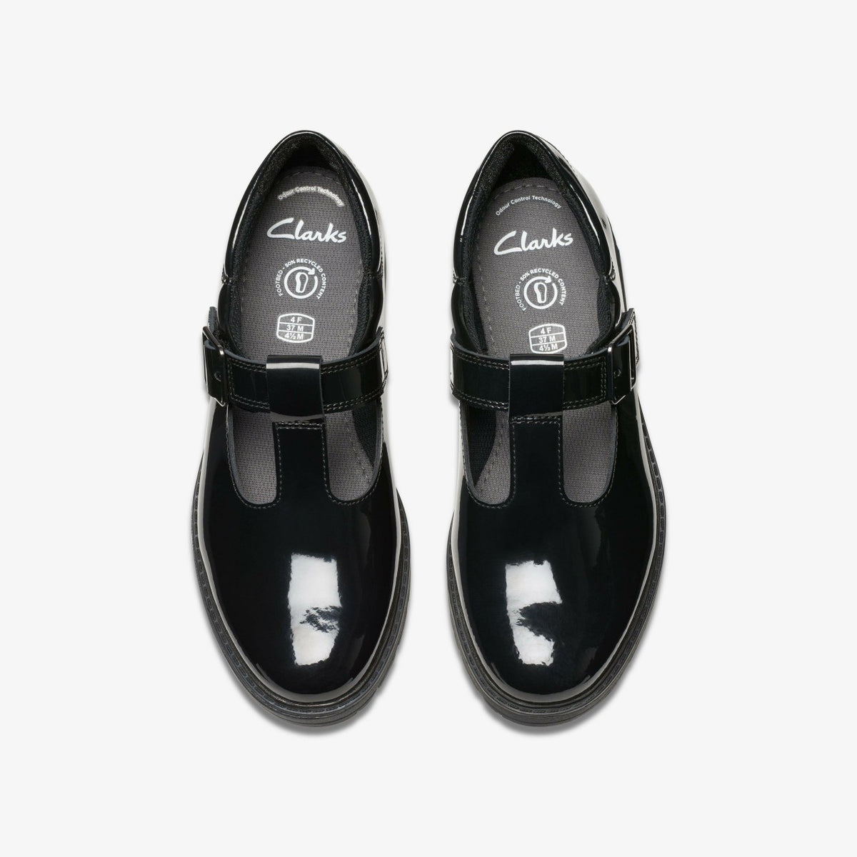 Loxham Bar Youth Black Patent - Clarks Kids
