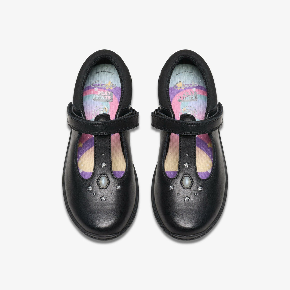 Relda Gem Kid Black Leather - Clarks Kids
