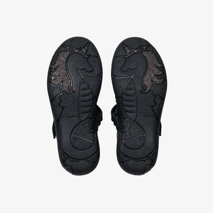 Relda Gem Kid Black Leather - Clarks Kids
