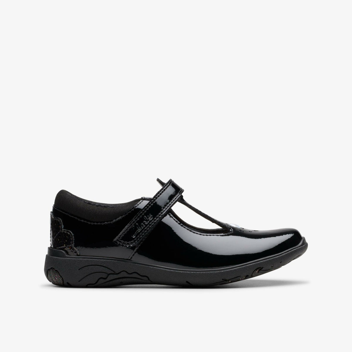 Relda Gem Kid Black Patent - Clarks Kids
