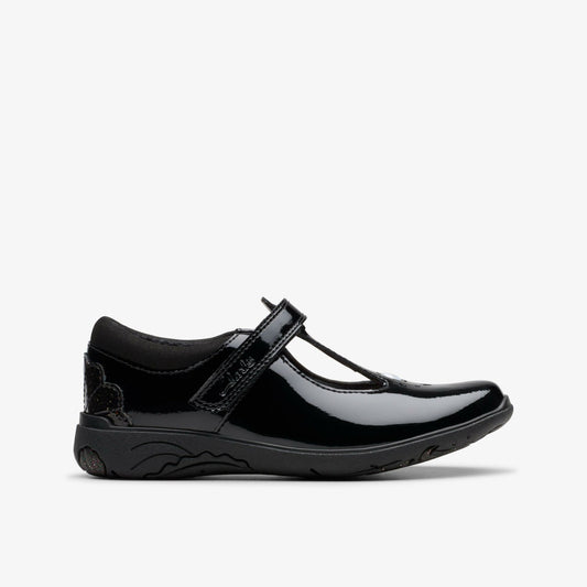 Relda Gem Kid Black Patent - Clarks Kids