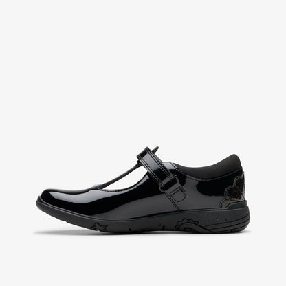Relda Gem Kid Black Patent - Clarks Kids