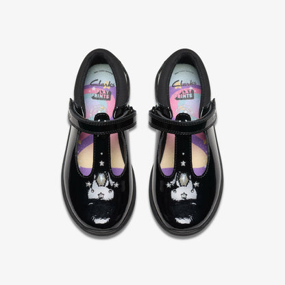 Relda Gem Kid Black Patent - Clarks Kids