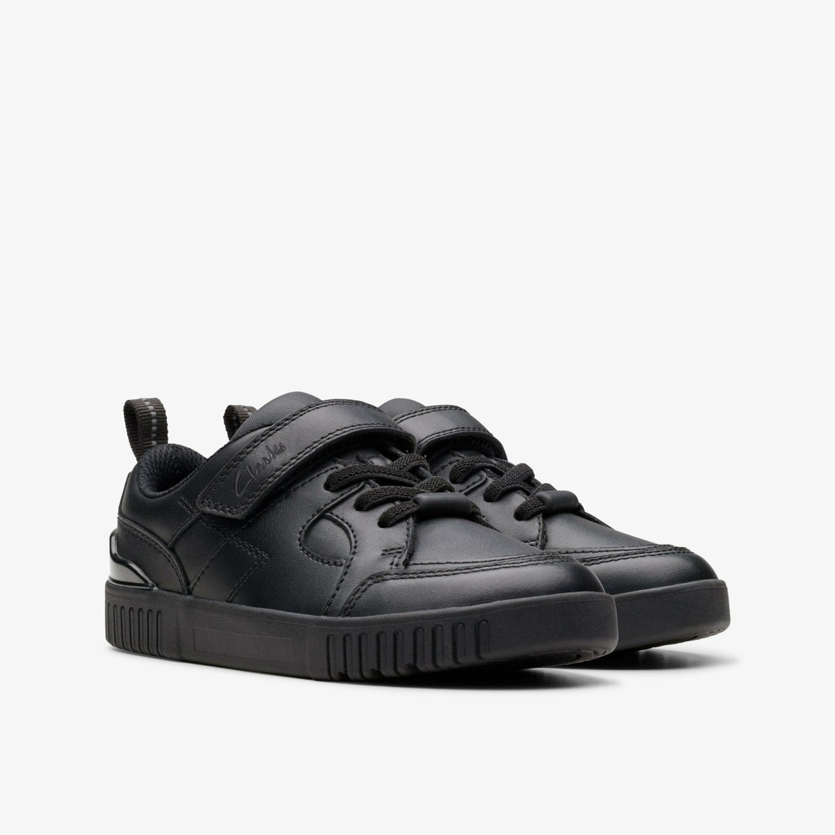 Oslo Flare Kid Black Leather - Clarks Kids