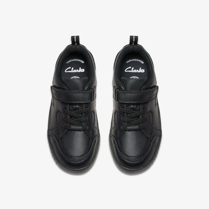 Oslo Flare Kid Black Leather - Clarks Kids