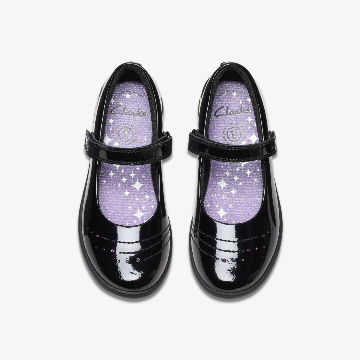 Etch Gem Kid Black Patent - Clarks Kids