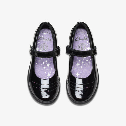 Etch Gem Kid Black Patent - Clarks Kids