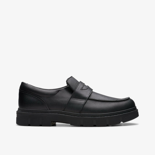 Lorcam Craft Youth Black Leather - Clarks Kids