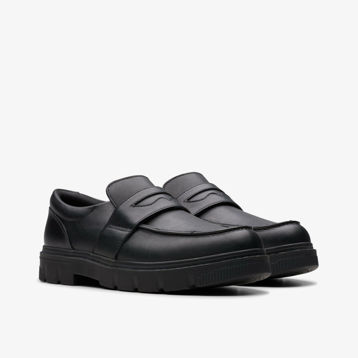 Lorcam Craft Youth Black Leather - Clarks Kids