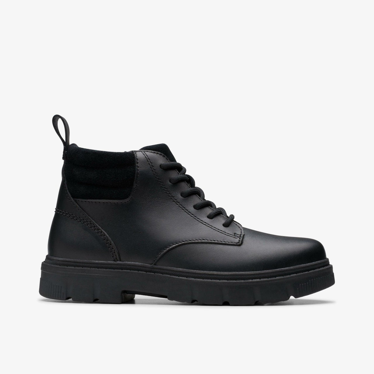 Lorcam Trail Youth Black Leather - Clarks Kids