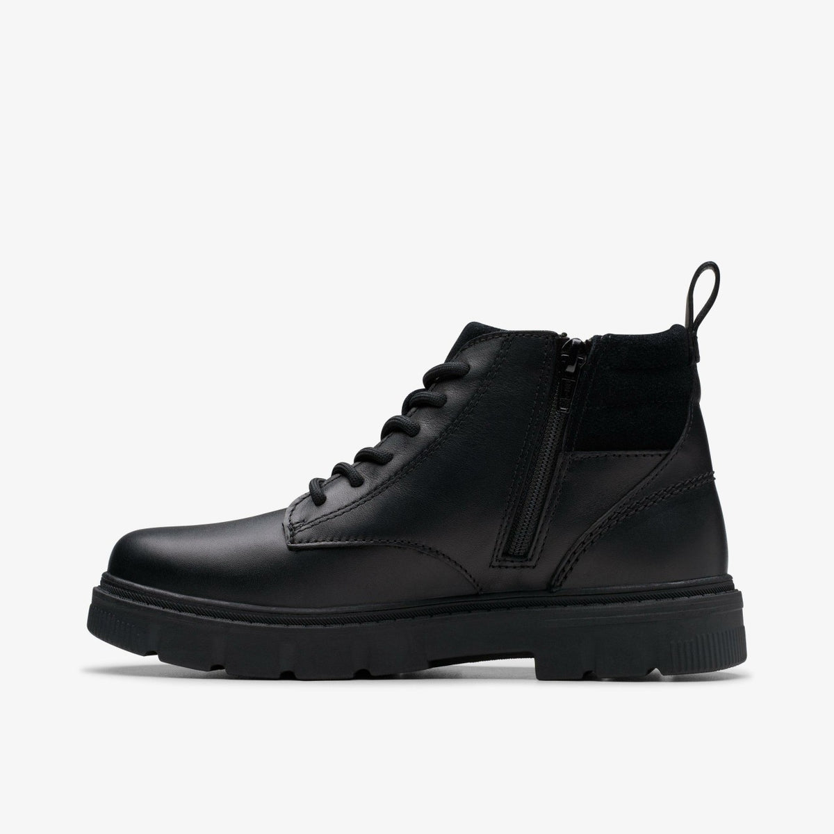 Lorcam Trail Youth Black Leather - Clarks Kids