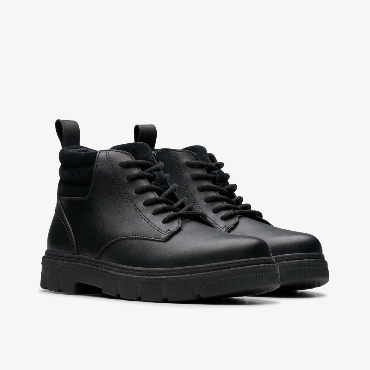 Lorcam Trail Youth Black Leather - Clarks Kids