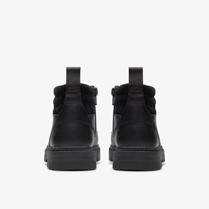 Lorcam Trail Youth Black Leather - Clarks Kids