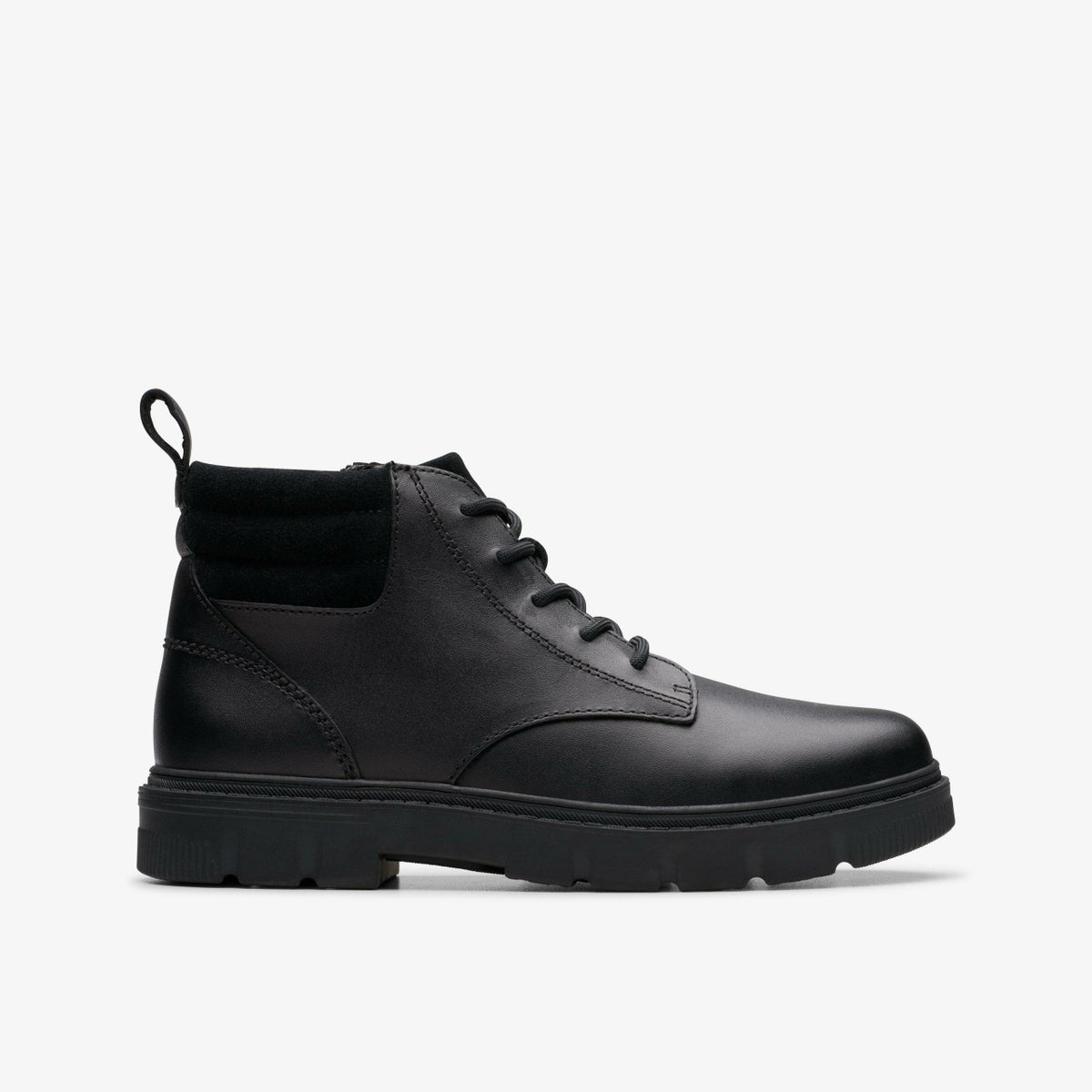 Lorcam Trail Older Black Leather - Clarks Kids