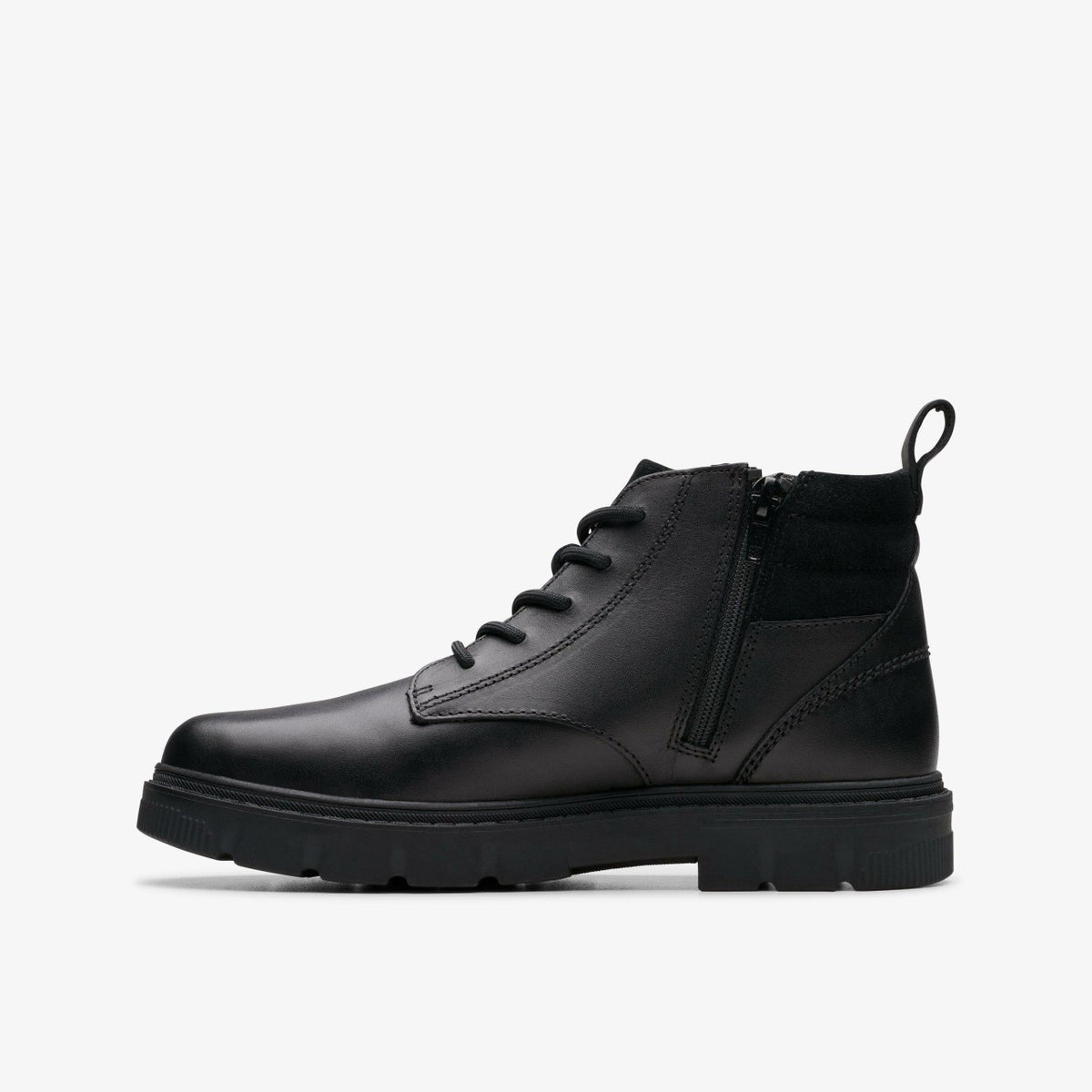 Lorcam Trail Older Black Leather - Clarks Kids