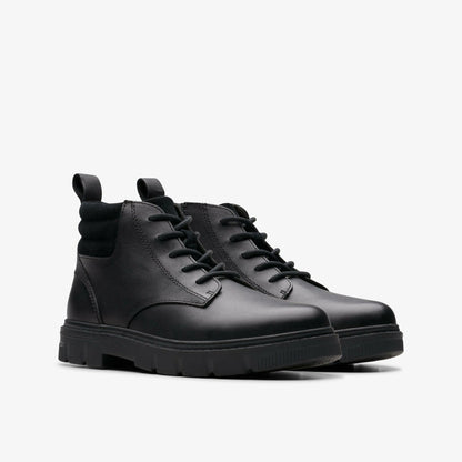 Lorcam Trail Older Black Leather - Clarks Kids