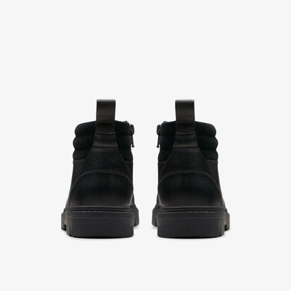 Lorcam Trail Older Black Leather - Clarks Kids