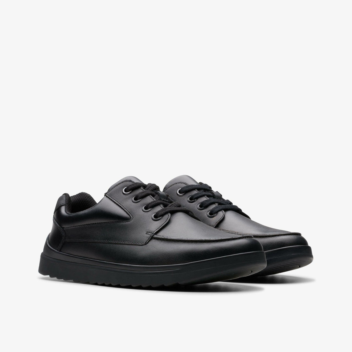 Keelan Flare Youth Black Leather - Clarks Kids