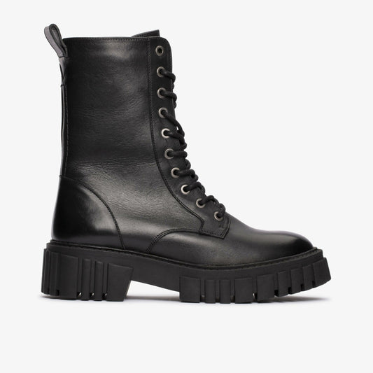 Page Lace Boot Black Leather - Clarks Women