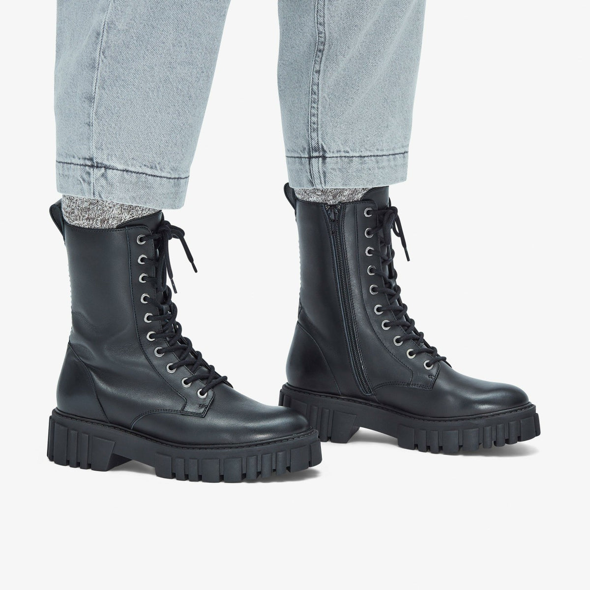 Page Lace Boot Black Leather - Clarks Women