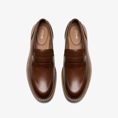 Aldwin Step Loafer Mid Tan Leather - Clarks Men