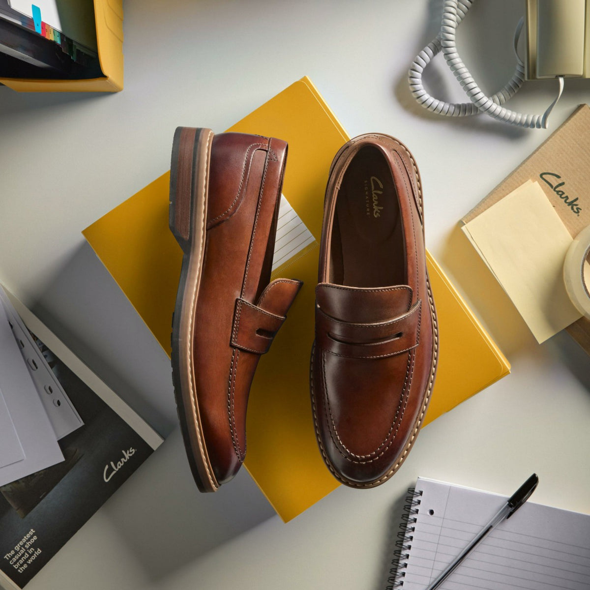Aldwin Step Loafer Mid Tan Leather - Clarks Men