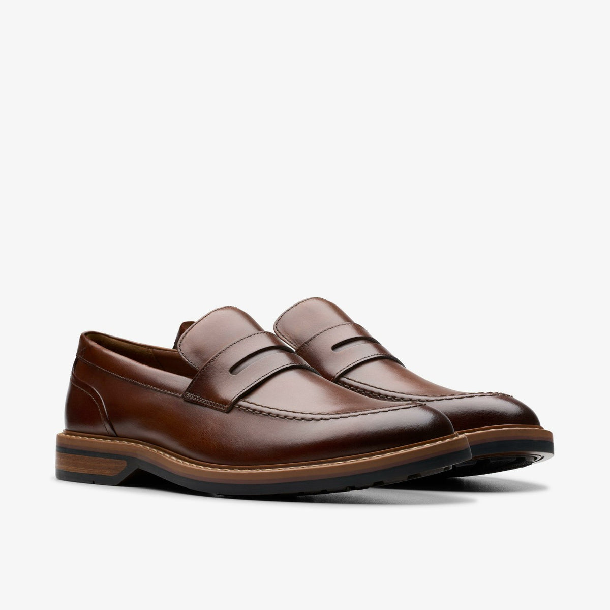 Aldwin Step Loafer Mid Tan Leather - Clarks Men