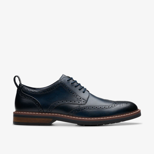 Aldwin Limit Brogue Navy Leather - Clarks Men
