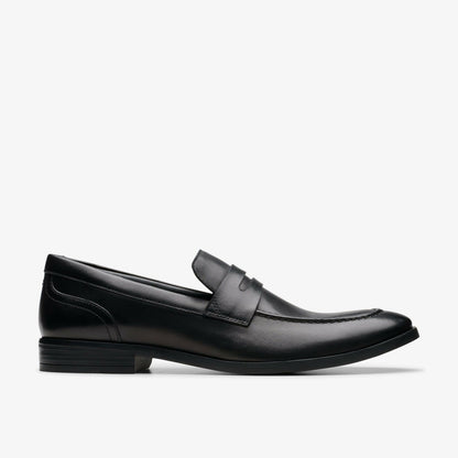 Brandon Step Loafer Black Leather - Clarks Men