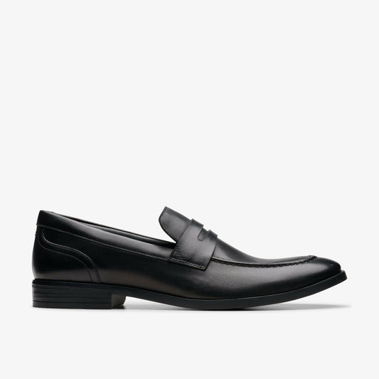 Brandon Step Loafer Black Leather - Clarks Men