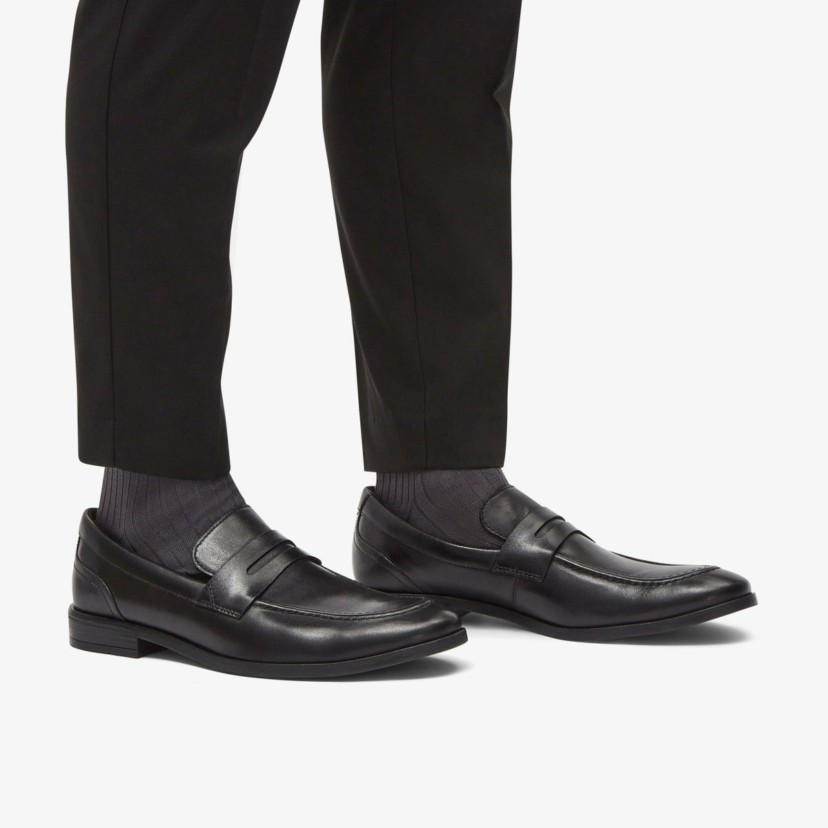 Brandon Step Loafer Black Leather - Clarks Men
