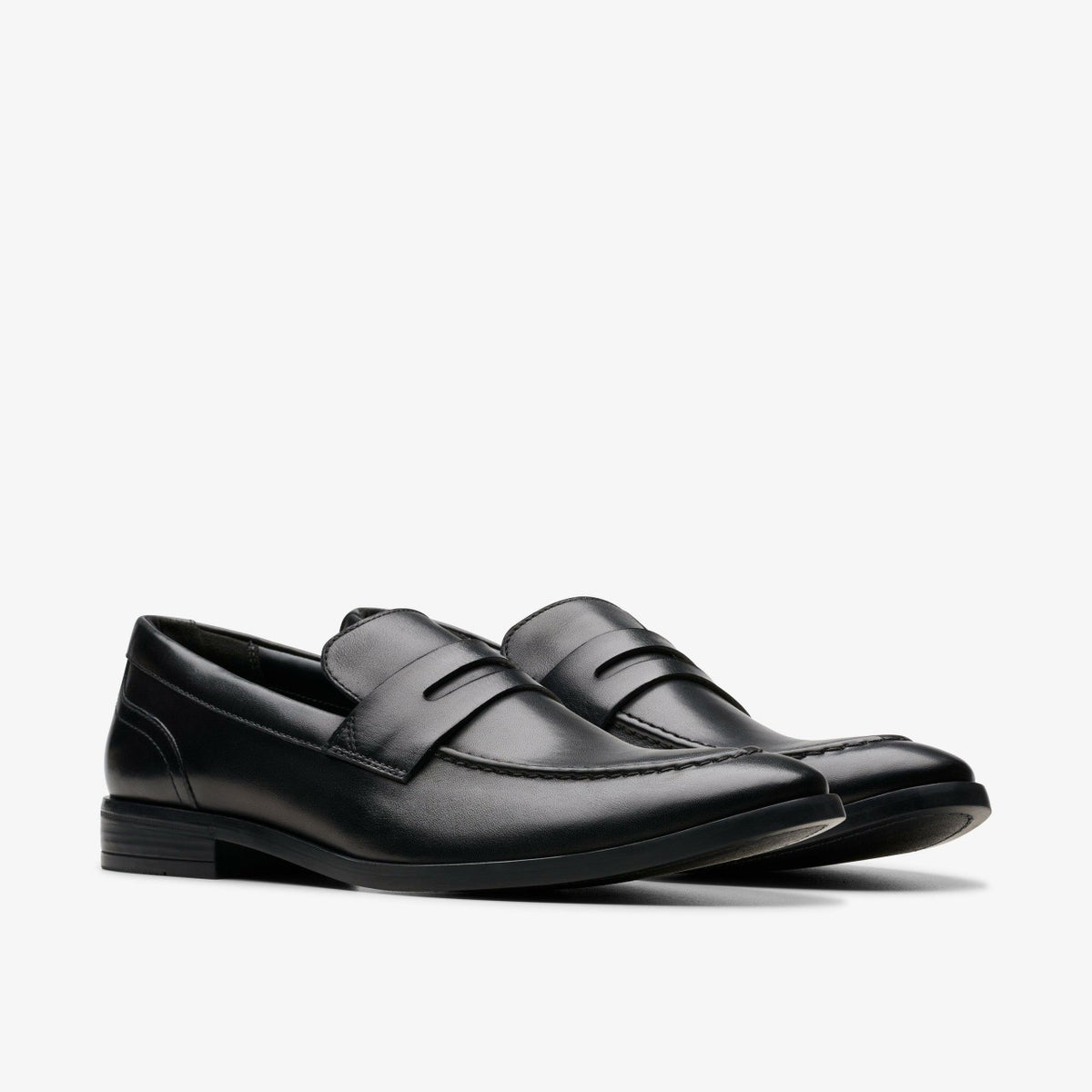 Brandon Step Loafer Black Leather - Clarks Men