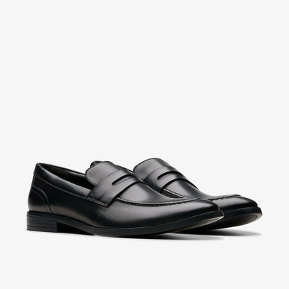 Brandon Step Loafer Black Leather - Clarks Men