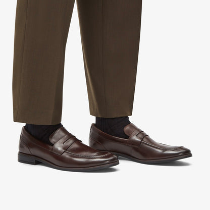 Brandon Step Loafer Dark Brown Leather - Clarks Men