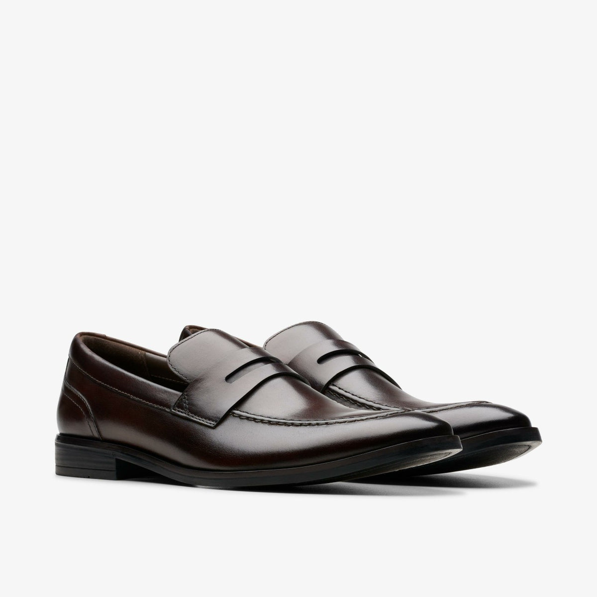 Brandon Step Loafer Dark Brown Leather - Clarks Men