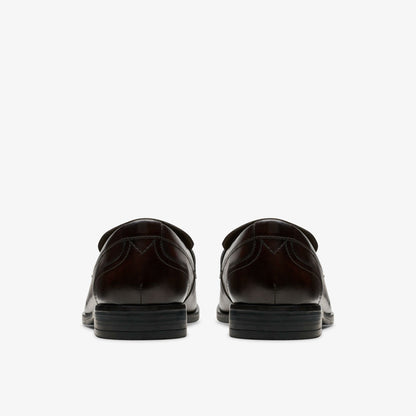 Brandon Step Loafer Dark Brown Leather - Clarks Men