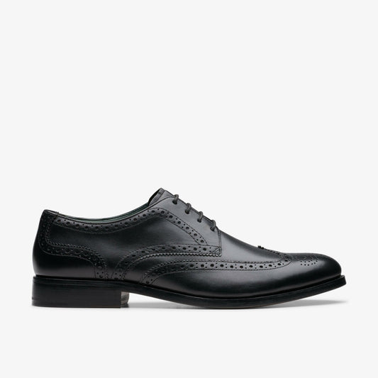 Craft James Tip Brogue Black Leather - Clarks Men