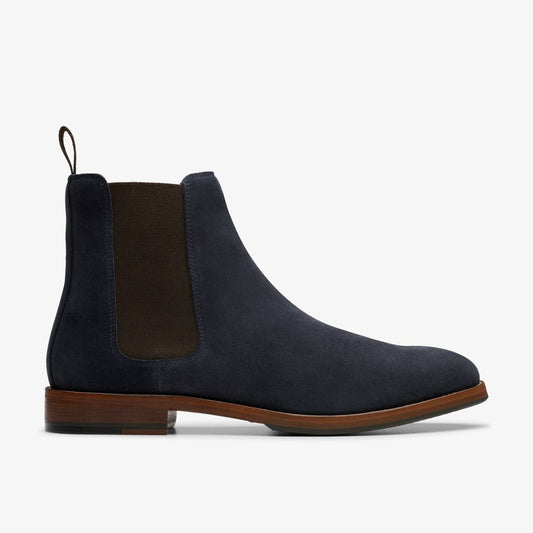 Craft James Top Chelsea Boot Navy Suede - Clarks Men