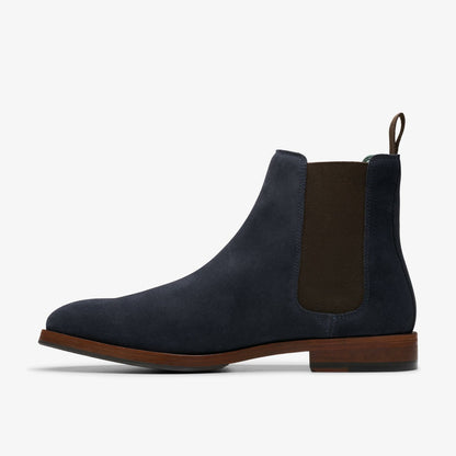 Craft James Top Chelsea Boot Navy Suede - Clarks Men