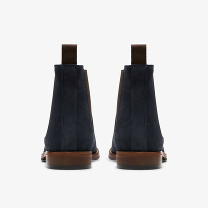 Craft James Top Chelsea Boot Navy Suede - Clarks Men