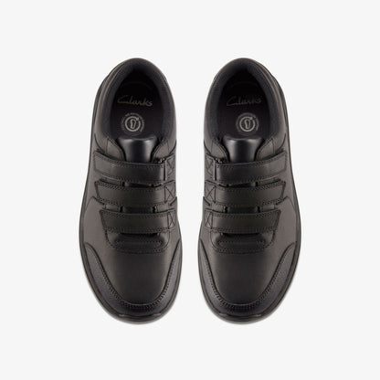 Daze Step 2 Youth Black Leather - Clarks Kids