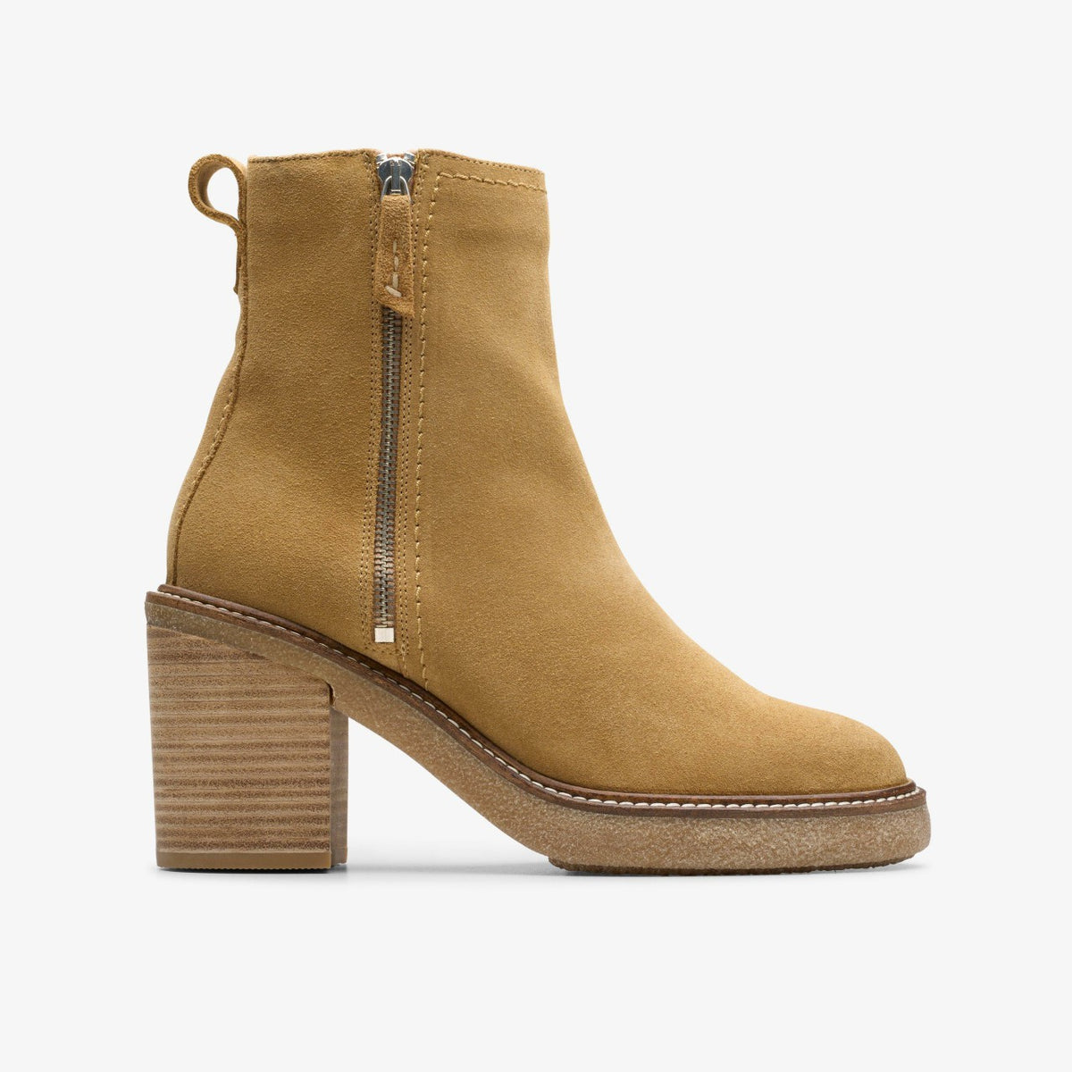 Cassiano Zip Ankle Boot Light Tan Suede - Clarks Women